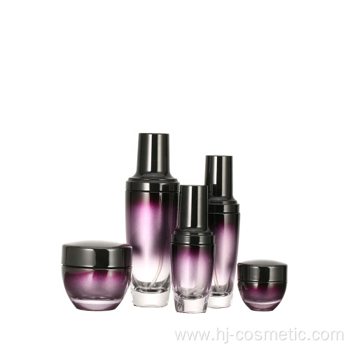 wholesales High-grade round Gradient purple cosmetics electroplating glass bottle/jars with good price